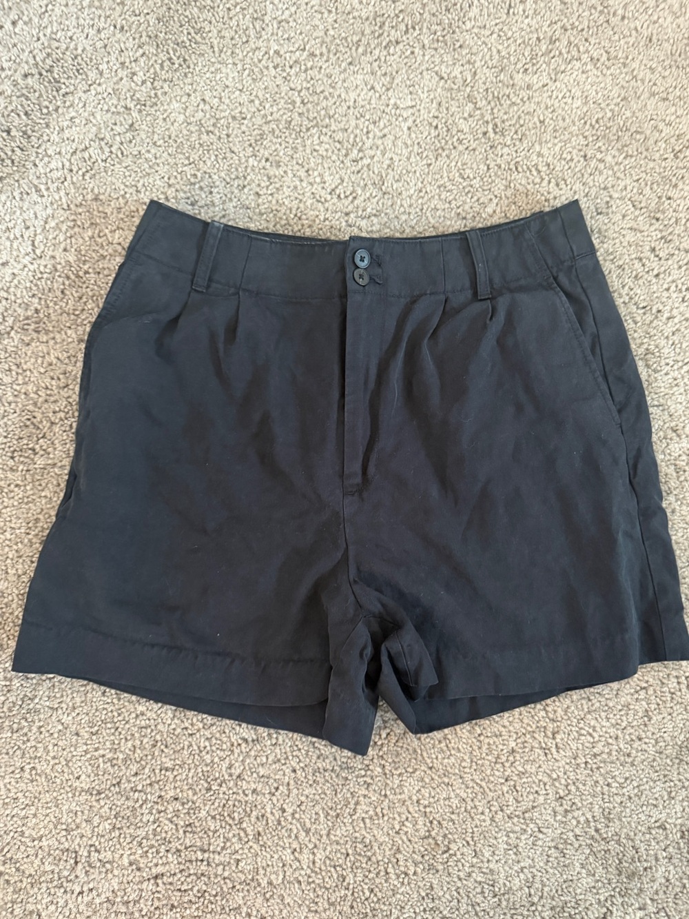 Madewell Black High-Rise Tailored Shorts
